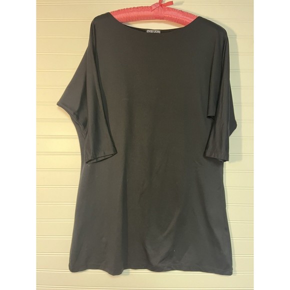 A'nue Ligne Black Boatneck Tunic Dress - Small 3/4 Sleeves Tactel/Lycra blend - Picture 1 of 9